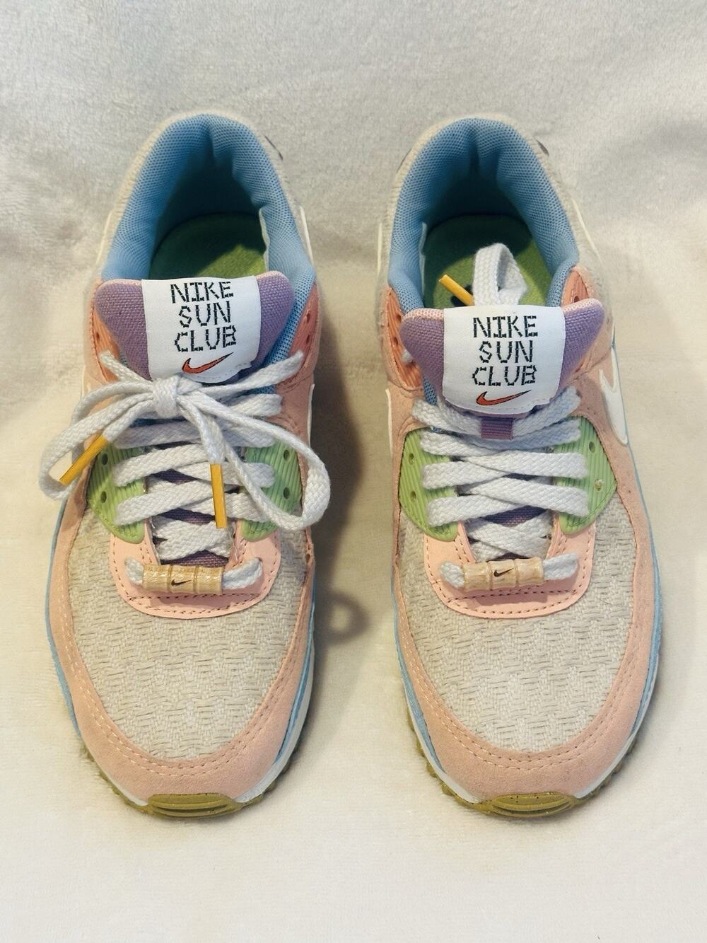 Nike Air Max 90 SE Sun Club Multi Color DJ9997- 100 Womens Sz 6 Sneakers Pastel